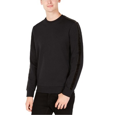 Calvin Klein Mens Velvet Stripe Sleeve Pullover Sweater