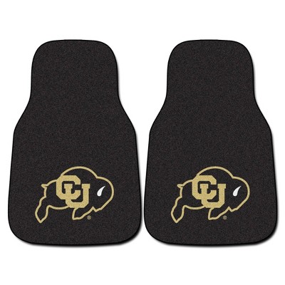 NCAA University of Colorado Buffaloes Carpet Car Mat Set - 2pc