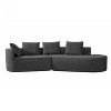 Christopher Knight Home Vivian 116" Modern Curved Sectional Sofa with High-Density Sponge and 4 Pillows Charcoal Gray - 4 of 4