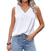 Zeagoo Women's Silk Blouse Elegant Tops Pleated Tank Top Shirt V Neck Blouse Casual Sleeveless Tank Tops - 4 of 4