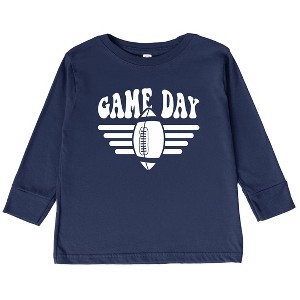 The Juniper Shop Football Game Day Stripes Toddler Long Sleeve Tee - 1 of 3