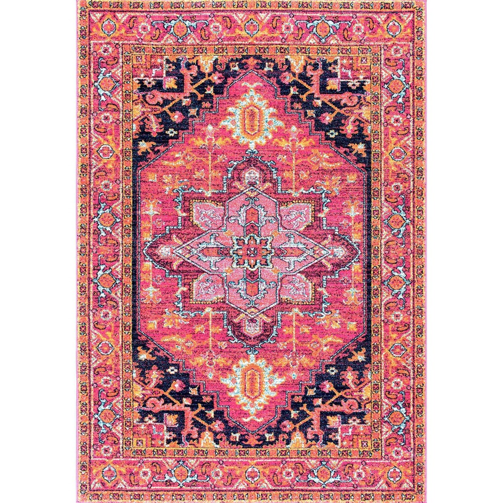 9'10inx14' Vintage Jaclyn Medallion Area Pink - nuLOOM