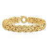 Black Bow Jewelry 11mm 14K Yellow Gold Hollow Flat Byzantine Chain Bracelet, 7.5 Inch - 2 of 4