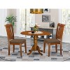 3-Piece Saddle Brown Finish Solid Wood Top - Dining Room Set - Seats 4 - 2 of 4