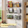 Simple Trending 6 Pack Wire Basket Wall Mount Baskets Hanging Baskets, Cabinets Organizer and Storage with Hooks for Kitchen, Garage and Bathroom - 3 of 4