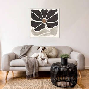 Amanti Art 30"x30" Modern Petals V Neutral by Veronique Charron Framed Canvas Wall Art Print - 1 of 4