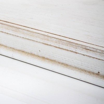 Set of 3 Whitewashed MDF Floating Corner Shelves