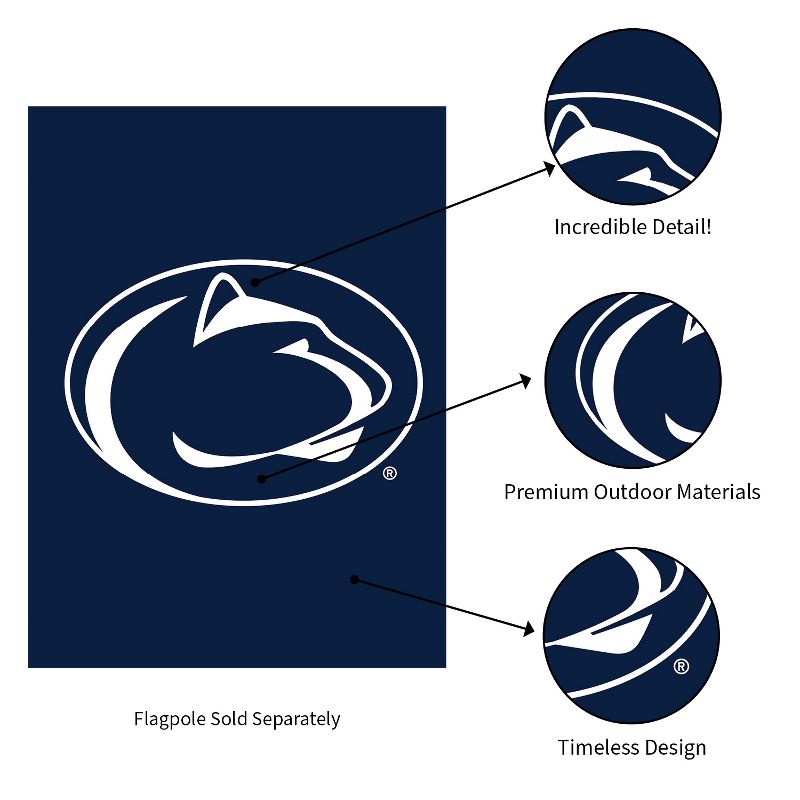 Evergreen Penn State Garden Applique Flag- 12.5 x 18 Inches Outdoor Sports Decor for Homes and Gardens, 5 of 8