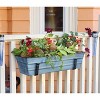 Achla Designs 22" Galvanized Steel Wrought Iron Outdoor Planter with Wall Brackets Light Blue - 3 of 4