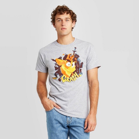 Men's Crash Bandicoot Short Sleeve Graphic T-Shirt - Gray - image 1 of 2