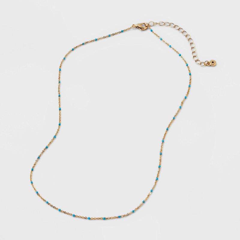 Turquioise Epoxy Beaded Necklace - Universal Thread&#8482; Gold, 4 of 6