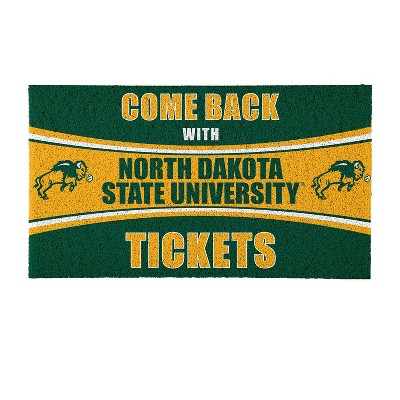 Evergreen Come Back with Tickets North Dakota State University 28" x 16" Woven PVC Indoor Outdoor Doormat