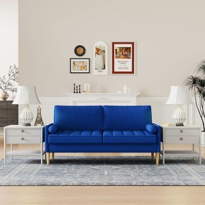 NicBex Modern Upholstered Loveseat Sofa Small Couch with Deep Cushions & Wooden Nature Legs,Couch Lounge Sofa for Living Room,Department - 1 of 4