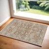 Orange and Ivory Oriental Power Loom Distressed Area Rug With Fringe - 2 of 4