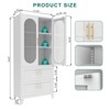 GlasFlength Decorative Storage Cabinets, 2 Doors 2 Drawers, White, 31.5"*15.75"*71" - 3 of 4