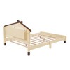 Wood Bed Frame With House-Shaped Headboard Motion Activated Night Lights 300LBS Max Load Easy Assembly Platform Bed - 3 of 4