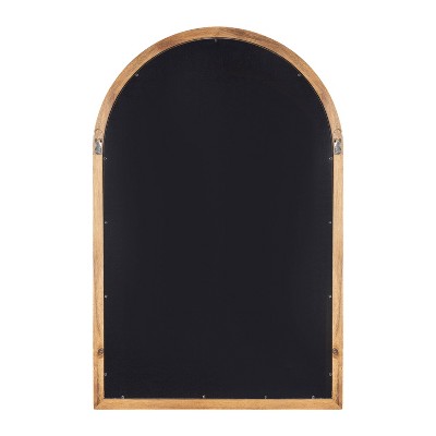 Rustic Brown Arched Wood Wall Mirror for Bathroom Vanity