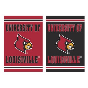 Evergreen NCAA Louisville Suede House Flag 28 x 44 Inches Outdoor Decor for Homes and Gardens - 1 of 3