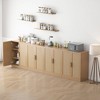 36"x124"x16" Wood Grain Buffet Cabinet, Storage Organizer with Adjustable Shelves and Rattan Doors for Kitchen Bedroom Living/Dinning Room - 3 of 4