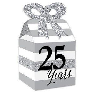Big Dot of Happiness We Still Do - 25th Wedding Anniversary - Square Favor Gift Boxes - Anniversary Party Bow Boxes - Set of 12 - 1 of 4