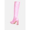 Prinkles Quilted Italian Block Heel Calf Boots Women - 4 of 4