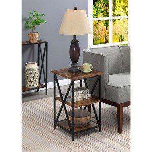 HomeStock Belmont Three Tier End Table with Sturdy Metal Frame, Open Storage Shelves and Sleek Functional Contemporary Style - 1 of 4