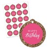 Big Dot of Happiness Chic Happy Birthday - Pink and Gold - Birthday Party Favor Gift Tags (Set of 20) - 2 of 4