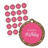 Big Dot of Happiness Chic Happy Birthday - Pink and Gold - Birthday Party Favor Gift Tags (Set of 20) - image 2 of 4