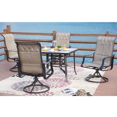 5pc Outdoor Steel Patio Dining Sets Gray - Lokatse