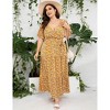 BLUEMING Summer Maxi Dress for Plus Size Women Tie Wasit Surplice Dress Flutter Sleeve A-Line Dress - 4 of 4
