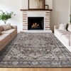 Washable Vintage Oriental Rug Non Slip Low Pile Rug Soft Throw Floor Cover Retro Medallion Foldable Indoor Carpet for Living Room Bedroom - 2 of 4