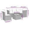 vidaXL 6 Piece Patio Sofa Set with Cushions Brown Poly Rattan - Brown and Cream With Table - 3 of 4