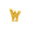 Black Bow Jewelry Letter W Bead Charm in 14k Yellow Gold Plated Sterling Silver - 2 of 4