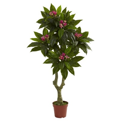 Artificial 5ft Plumeria Tree UV Resistant Indoor/Outdoor - Nearly Natural