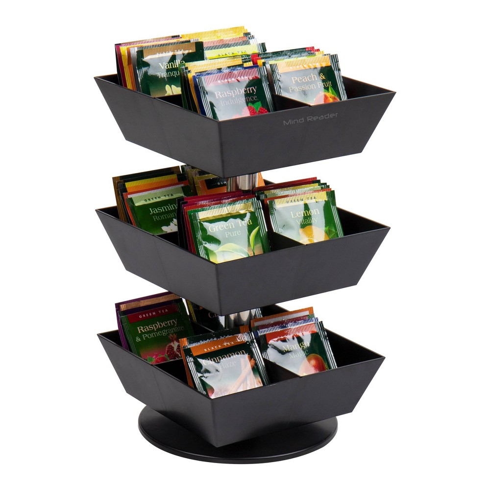 Mind Reader 3 Tier Tea Bag Carousel Organizer Black