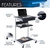 PAGED Modern Computer Desk, Height Adjustable Standing Desk with Casters, Folding Wooden Desktop for Office, Study - 2 of 4