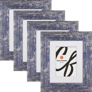 Craig Frames American Barn Blue Picture Frame, Matted, Set of 4 - 1 of 3