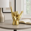 Decorative Stoneware Ceramic Hand Sculpture with Shaka Gesture Silhouette Contemporary Abstract Accent Art Figurine Modern Handcrafted Display Object - 3 of 4