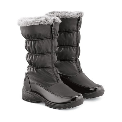 Collections Etc Totes Zip Front Waterproof Boots with Plush Lining