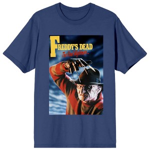 Nightmare On Elm Street Freddy's Dead Crew Neck Short Sleeve Navy Women's T-shirt - 1 of 3