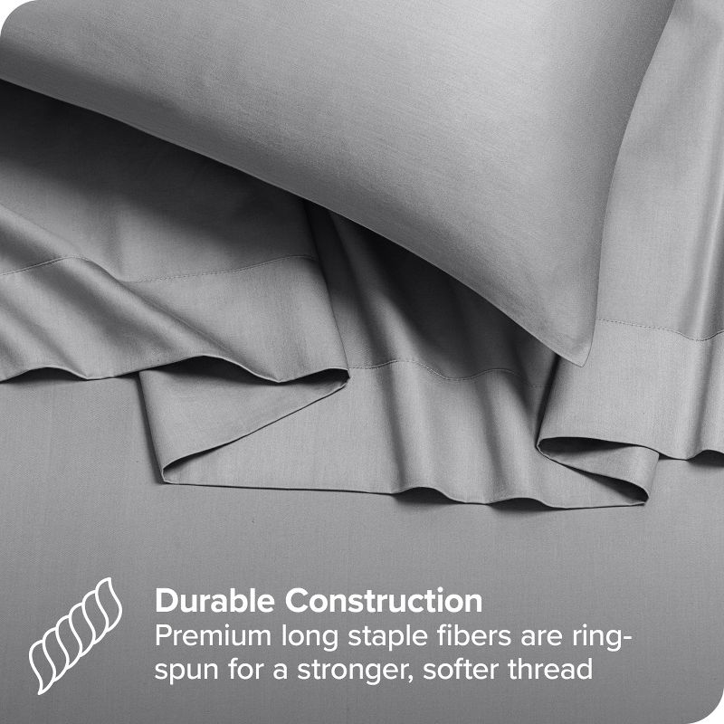 400 Thread Count Organic Cotton Sateen Bed Sheet Set by Bare Home, 6 of 9
