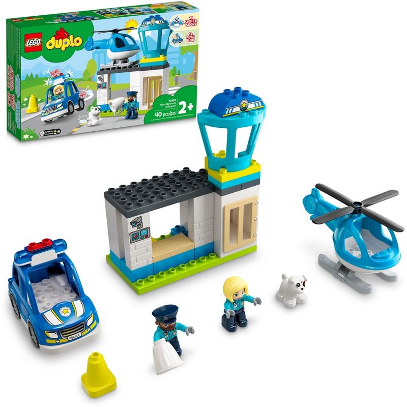 LEGO DUPLO Rescue Police Station &#38; Helicopter Toy Set 10959, 1 of 8