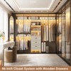 Besiost 96-In Closet Organizer with Wood Drawers, Closet System with Hanging Rods and Storage Shelves - 2 of 4
