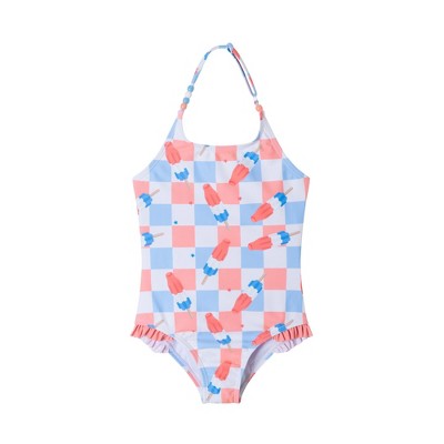 Andy & Evan  Toddler  Bomb Pop/Checker Print One Pc Halter Swimsuit