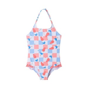 Andy & Evan  Toddler  Bomb Pop/Checker Print One Pc Halter Swimsuit - 1 of 4