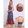 INSPIRE CHIC Women's Summer Spaghetti Strap A-Line Flowy Smocked Midi Boho Floral Sundresses - 2 of 4