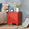 Industrial End Table, Living Room Side Table with Locker-Style Door and Adjustable Shelf - 2 of 4