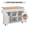 Finnhomy 53.2'' Large Rolling Kitchen Island with Drop Leaf - 4 of 4