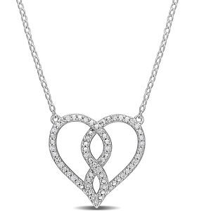 EVERLY JEWELRY | Sterling Silver 1/10 CT TDW Diamond Heart Pendant with Chain - 1 of 4