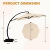 Outdoor Large Round Aluminum Offset Umbrella - Heavy Duty Offset Umbrella With 360° Rotation, Offset Patio Cantilever Umbrella With Base Included - 3 of 4